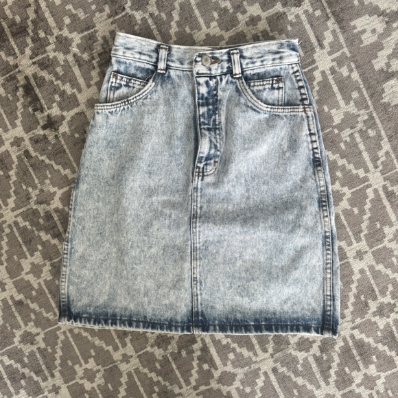 Jordache Vintage 80s Blue Denim Pencil Skirt Knee-Length Casual - Picture 2 of 10